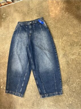 ASOS DESIGN Men’s Balloon Barrel Leg Jeans Blue Denim 34x28 Relaxed Trendy Fit